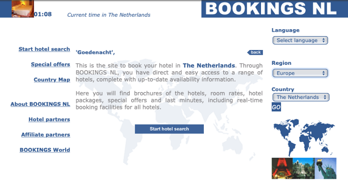 موقع بوكينغ booking.com في العام 2000