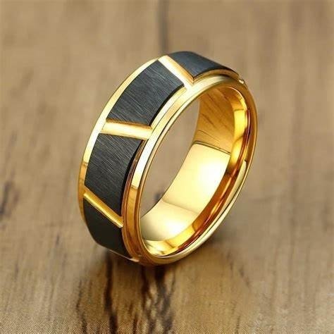 ما هو الذهب الأسود : خاتم من الذهب المرصع بالذهب الأسود